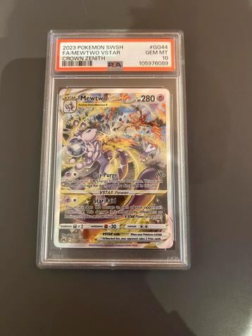 Mewtwo psa 10, full art, crown zenith, vstar, pokemonkaart beschikbaar voor biedingen