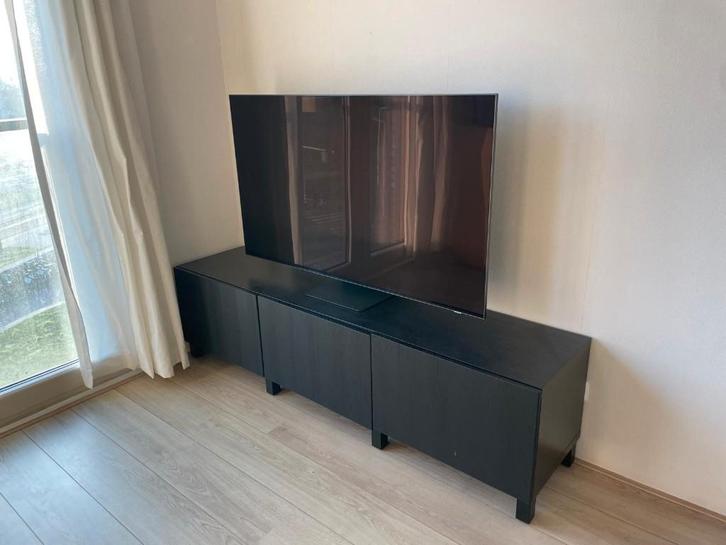 IKEA Besta TV-meubel zwart hout (180x42x38cm), Huis en Inrichting, Kasten | Televisiemeubels, Gebruikt, Minder dan 100 cm, 150 tot 200 cm