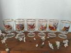 Vintage glazen met wilde dieren, Ophalen of Verzenden, Nieuw, Borrel- of Shotglas