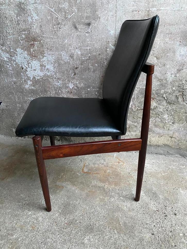 Fristho rosewood eetkamerstoel , jaren 60, Huis en Inrichting, Stoelen, Gebruikt, Eén, Hout, Kunststof, Bruin, Ophalen of Verzenden