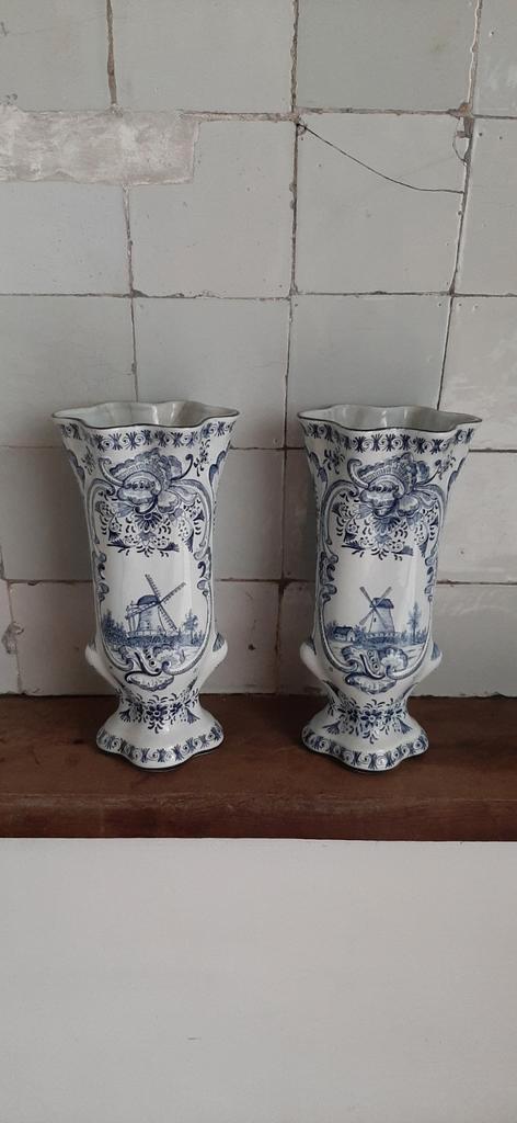 Delfts Blauw Kaststel met Molenmotief, Antiek en Kunst, Antiek | Vazen, Ophalen