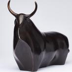 Prachtige abstracte buffel Bronzen beeld, Antiek en Kunst, Antiek | Koper en Brons, Ophalen of Verzenden, Brons
