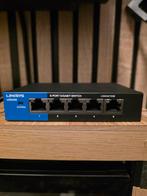 Linksys LGS105 Gigabit Switch - 5 Poorten, Computers en Software, Netwerk switches, Ophalen of Verzenden, Gebruikt