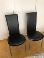 2 eetkamerstoelen, Huis en Inrichting, Stoelen, Ophalen, Gebruikt, Zwart, Twee