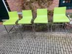 PLANK design barstoel helder groen gebogenhout chroom, Huis en Inrichting, Barkrukken, Ophalen, Gebruikt, Metaal