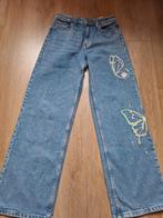 Gave spijkerbroek met wijde pijpen van H&M mt 146! vlinders, Broek, Gebruikt, Meisje, H&M