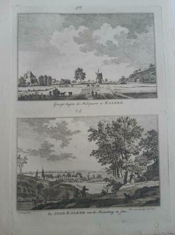 17-18/ Monopoort en stad Kalker de Monterberg Gravure 1792 beschikbaar voor biedingen