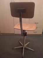 Vintage industriële kruk met verstelbare rugleuning, Ophalen, Eén