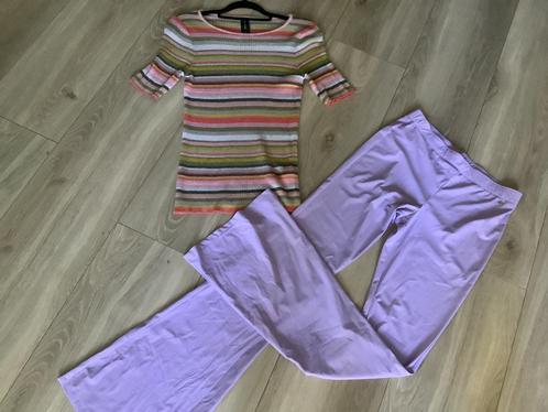 Set van LaDress flair travelstof broek Lima M en JL top, Kleding | Dames, Broeken en Pantalons, Zo goed als nieuw, Maat 38/40 (M)
