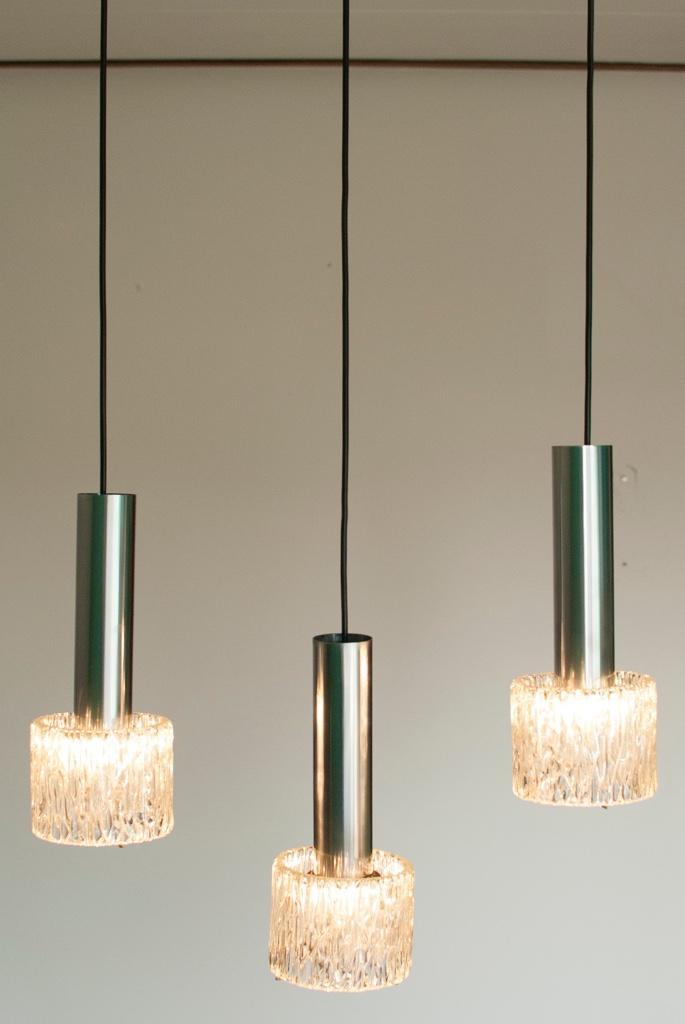 Vintage frosted glass lampen, Jakobsson - J.T. Kalmar stijl, Huis en Inrichting, Lampen | Hanglampen, Gebruikt, Minder dan 50 cm