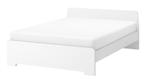 IKEA Askvoll bedframe (140x200) WITH Luröy bed base, Ophalen, Wit, Steigerhout, Tweepersoons