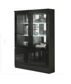 Gratis LED-Vitrinekast hoogglans wit marmer zwart-SALE--, Ophalen of Verzenden, Nieuw, 25 tot 50 cm, Glas