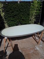 Glazenblad voor tuintafel met ovalen aluminiumring, Ophalen, Gebruikt, Ovaal, Aluminium
