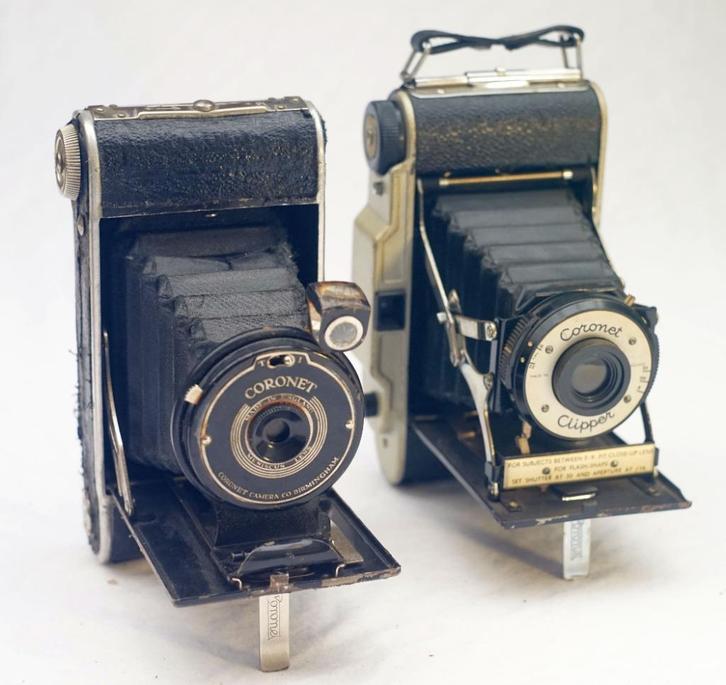 2 Coronet Folding camera's, Audio, Tv en Foto, Fotocamera's Analoog, Compact, Overige Merken, Ophalen of Verzenden
