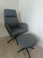 TANKEFULD fauteuil met voetenbank grijs, Huis en Inrichting, Fauteuils, Ophalen, 75 tot 100 cm, Zo goed als nieuw, Stof