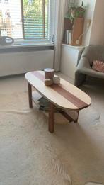 Design salontafel eiken-merbau handgemaakt, Huis en Inrichting, Ophalen, Eikenhout, Nieuw, 50 tot 100 cm