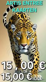 Artis  50 % korting.  NU 15 euro pp, Drie personen of meer, Ticket of Toegangskaart