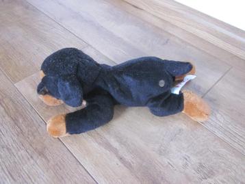 2011 Geoffrey FAO Toys zwart-bruin zacht pluche hond pup beschikbaar voor biedingen