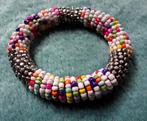 Armband spiraal van Kleurige glaskraaltjes, Verzenden, Zo goed als nieuw, Overige kleuren