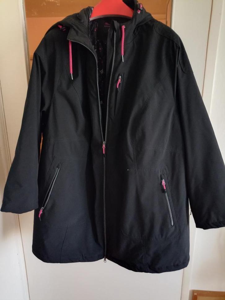 ulla popken winterjas, zwart, 58/60, Kleding | Dames, Grote Maten, Zo goed als nieuw, Jas of Mantel, Zwart, Ophalen of Verzenden