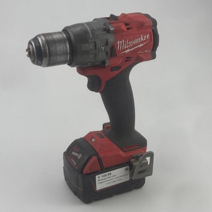 Milwaukee M18 FDP3 Slagboormachine + 5.0ah M18 Accu, Doe-het-zelf en Verbouw, Gereedschap | Boormachines, Zo goed als nieuw
