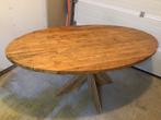 Teak tafel, ovaal, 1,8x1 m., blad 4cm dik, teak kruispoot, Ophalen, 100 tot 150 cm, Teakhout, 200 cm of meer