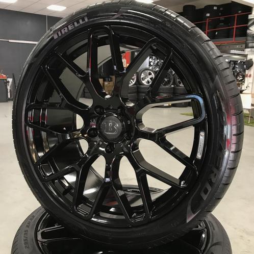 22" G-klasse Velgen 5x130 Glans Zwart + Pirelli P-Zero 4, Auto-onderdelen, Banden en Velgen, Banden en Velgen, Zomerbanden, Overige maten