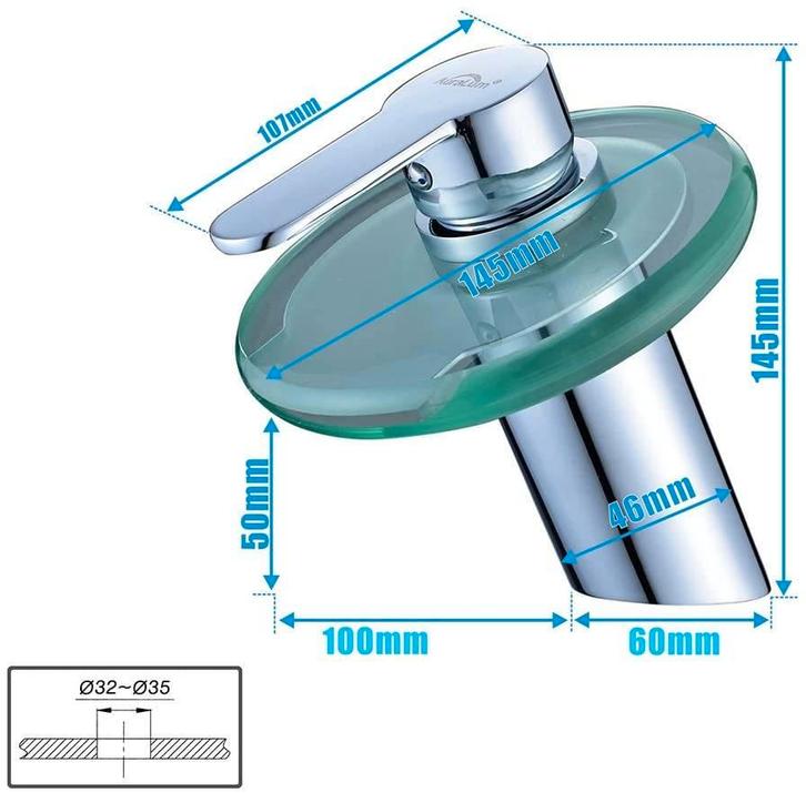 Verlichtende LED Mengkraan, Doe-het-zelf en Verbouw, Sanitair, Nieuw, Kraan, Chroom, Glas, Ophalen of Verzenden