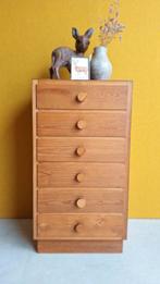 Vintage Houten Ladekastje - 6 Lades, kastje, kast, grenen, Minder dan 50 cm, Gebruikt, 5 laden of meer, Vintage
