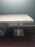 Witte Rechthoekige Eettafel met Metalen Poten, Huis en Inrichting, Ophalen, Gebruikt, 100 tot 150 cm, Vijf personen of meer