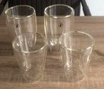 4 Dubbelwandige Glazen, Huis en Inrichting, Keuken | Servies, Ophalen, Glas of Glazen, Gebruikt, Glas