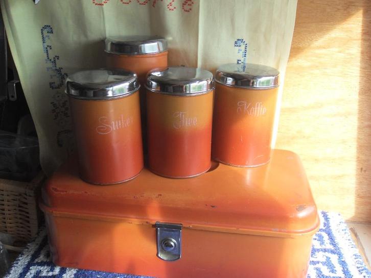 oude broodtrommel/Brabantia bewaardoos/ voorraadbussen, Antiek en Kunst, Antiek | Keukenbenodigdheden, Ophalen of Verzenden