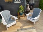 4 stuks Keter Adirondack kunststof stoelen kleur wit, Tuin en Terras, Tuinstoelen, Ophalen, Gebruikt, Kunststof