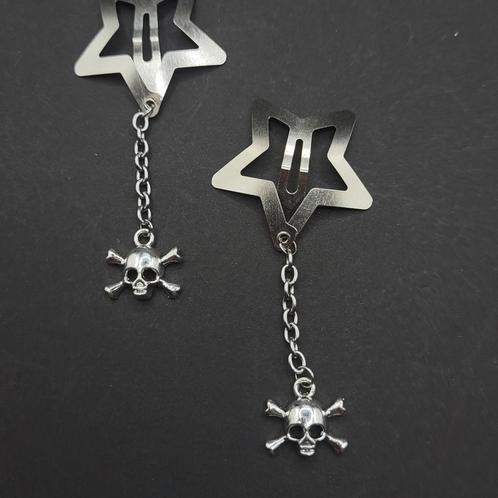 Doodshoofd ster haarclips, Sieraden, Tassen en Uiterlijk, Uiterlijk | Haarverzorging, Nieuw, Haarspeld, Ophalen of Verzenden