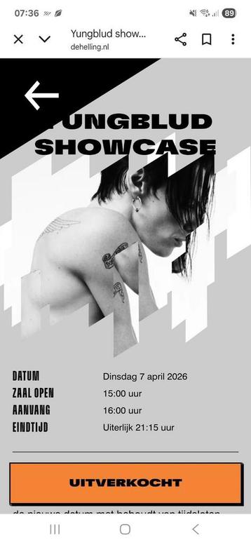 GEZOCHT kaartje verplaatste showcase in Utrecht Yungblud!!!! beschikbaar voor biedingen