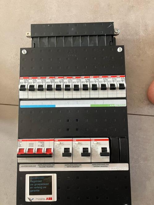 Abb 3fase meterkast met 12 groepen, complete groepenkast, Doe-het-zelf en Verbouw, Elektra en Kabels, Zo goed als nieuw, Overige typen