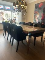 Eethoek tafel rofra + stoelen rue de rosa, Huis en Inrichting, Tafels | Eettafels, 200 cm of meer, Zo goed als nieuw, Vijf personen of meer