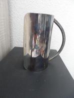 Verzilverde fleshouder  gehalte 90 en Oud chroom thee busje, Antiek en Kunst, Antiek | Goud en Zilver, Ophalen of Verzenden, Zilver