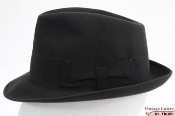 Mooie Vintage Gleufhoed Borsalino donker grijs 55 = S tot XS beschikbaar voor biedingen