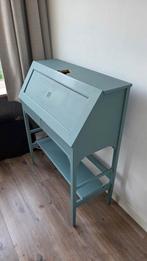 Vintage secretaire bureau - blauw, Huis en Inrichting, Kasten | Buffetkasten, Ophalen, Gebruikt, 100 tot 150 cm, Vintage
