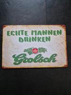Echte mannen drinken grolsch reclamebord, Ophalen of Verzenden, Nieuw, Reclamebord, Plaat of Schild