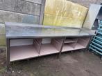 RVS Werkbank werktafel stevig met terspa platen horeca, Doe-het-zelf en Verbouw, Werkbanken, Ophalen, Gebruikt