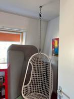 Hangstoel inclusief ophang systeem, Huis en Inrichting, Stoelen, Gebruikt, Wit, Riet of Rotan, Ophalen of Verzenden