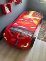 Autobed met koplampen, Ophalen, 85 tot 100 cm, Zo goed als nieuw, Lattenbodem