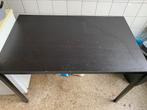 Zwarte tafel met stalen frame en poten, 50 tot 100 cm, 100 tot 150 cm, Gebruikt, Rechthoekig