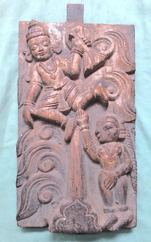 India, houten paneel Shiva en Parvati?, Antiek en Kunst, Kunst | Niet-Westerse kunst, Ophalen of Verzenden