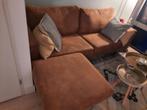 Bruine Hoekbank met Voetenbank, Huis en Inrichting, Banken | Bankstellen, Ophalen, Overige maten, Hoekbank, Zo goed als nieuw