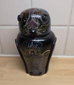 Beschilderd gelakte uilendoosje, Ophalen of Verzenden, Gebruikt