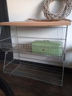 Steigerhouten tafeltje van draadmanden, Ophalen, Rechthoekig, 75 cm of meer, 60 cm of meer