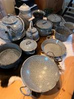 Grijze Emaille Keukengerei Set - Retro, Antiek en Kunst, Antiek | Emaille, Ophalen